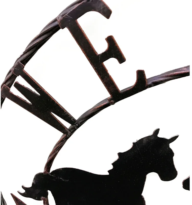 
Wall metal decor horse stars welcome sign wall hangings for home decor 
