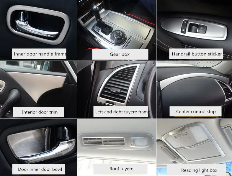 Car Interior Accessories Central Control Navigation Panel Air Outlet Steering Wheel Body Kits For Nissan Patrol Y62 2012-2018