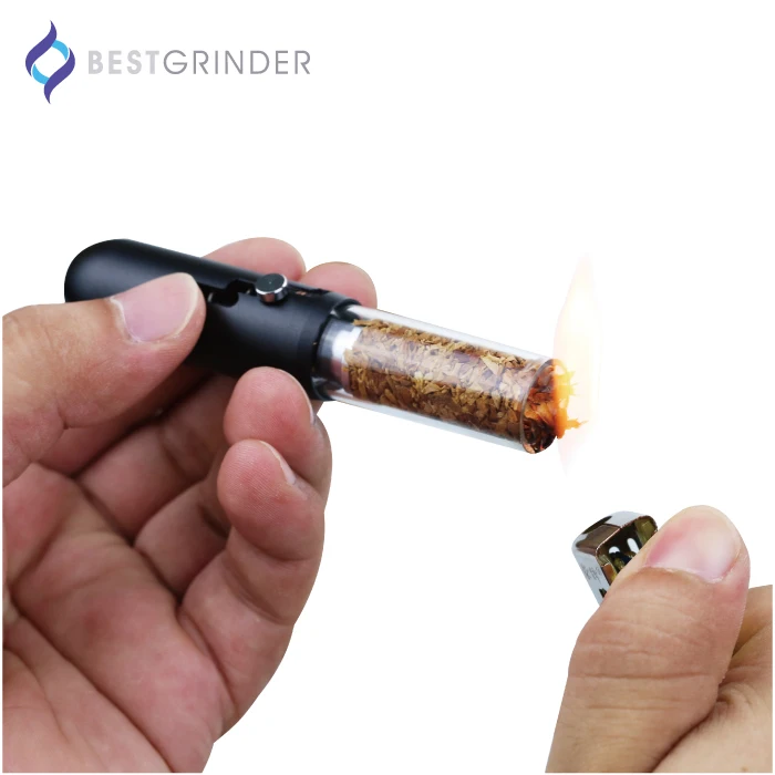 Best Grinder MJ420 Glass Blunt Vaporizer Dry Herb Smoking Pipe