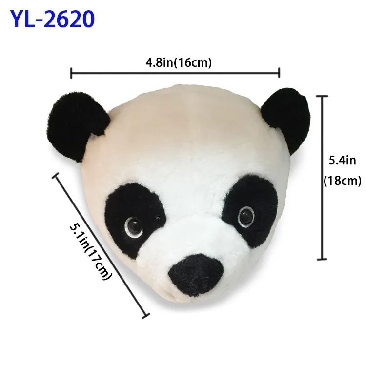 
2019 Lifelike cute panda stuffed animal head plush toy manufacturer 