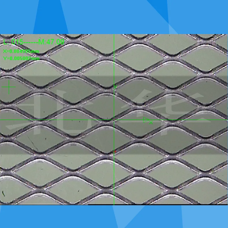 Custom tailored diamond shaped precision expanded titanium metal mesh for battery current collector