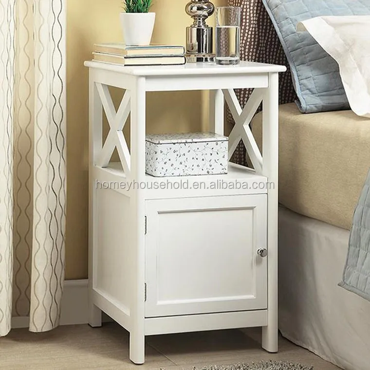 
Sofa side accent table wood white end table living room cabinet furniture 