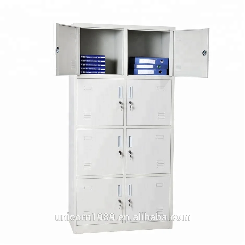 China iron cabinet manufactur factory cheap price steel staff lockers lockable 8 doors metal filing cabinet for sale