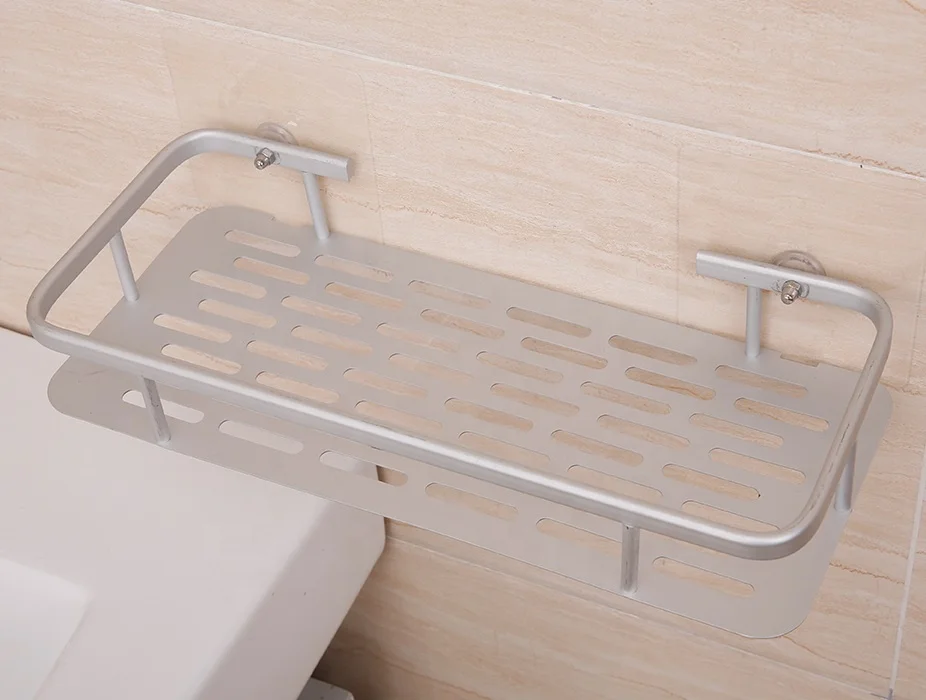 2021 Amazon hot selling Wall mounted space aluminum Kitchen Bathroom Hanging Storage Rack Shelf Basket