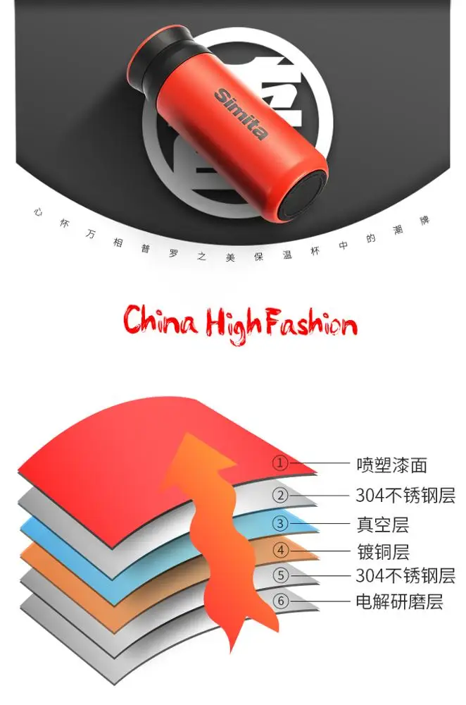 
SIMITA Water Bottles 400ml Vacuum Flask 304 Stainless Steel Insulated Leak Proof Thermos bottle for Sports 