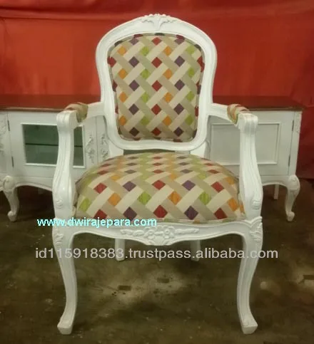 Classic Mahogany Furniture Louis Dining Chair With Arm - French Furniture Dining Room Set.