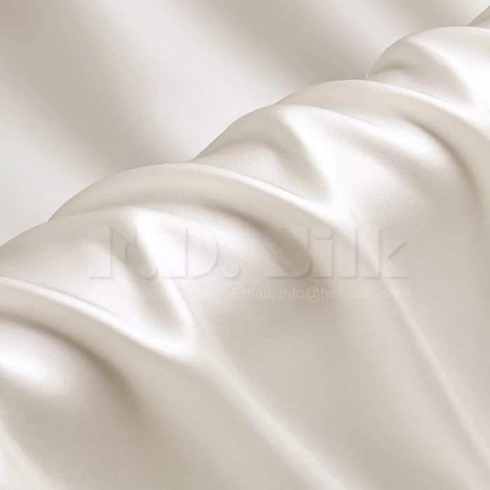 Ivory white silk satin fabric 19mm silk charmeuse 114cm wide NO.26 white color