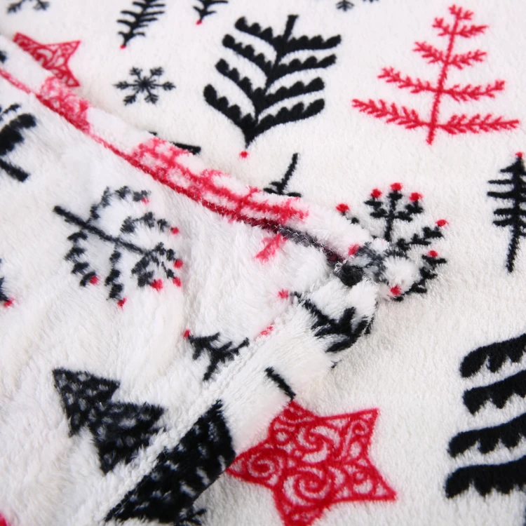 
2019 Newest customization knitted children flannel printed baby christmas tree blanket 