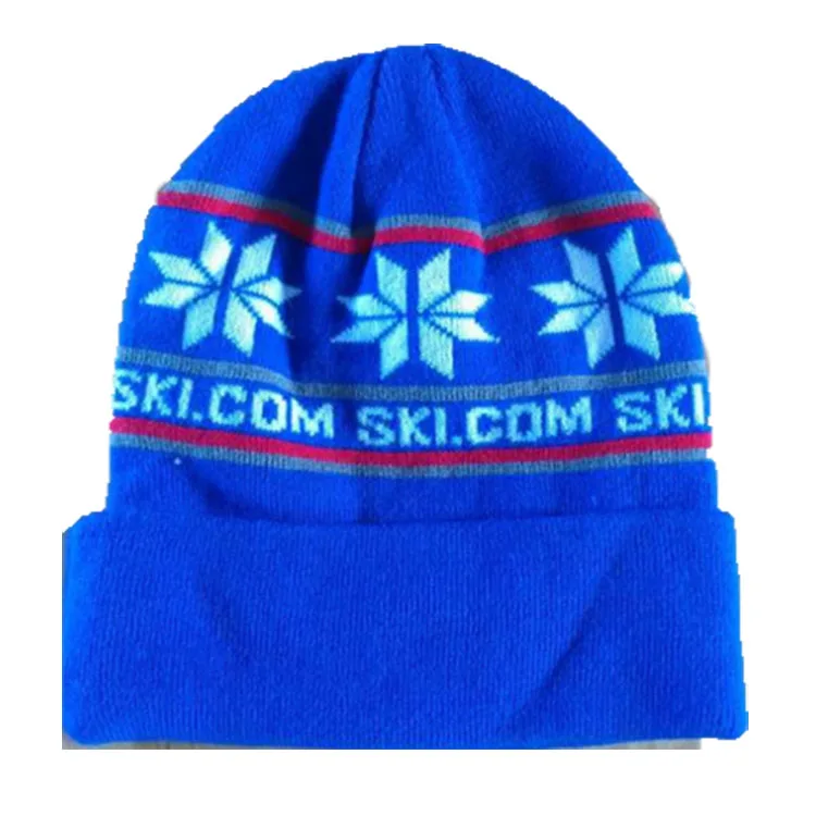 Fashion thick cuffed hats women knit winter beanie hats with custom logo