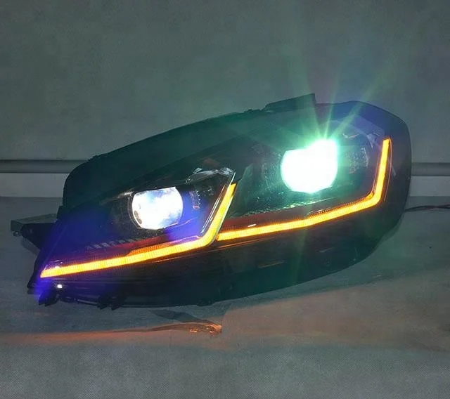 Tluuze BiLED projector lens headlight with red stripe for Golf 7.5 GTI