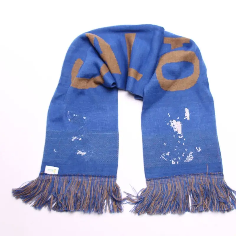 Футбольный шарф, вязальный станок, вязаный шарф с рисунком