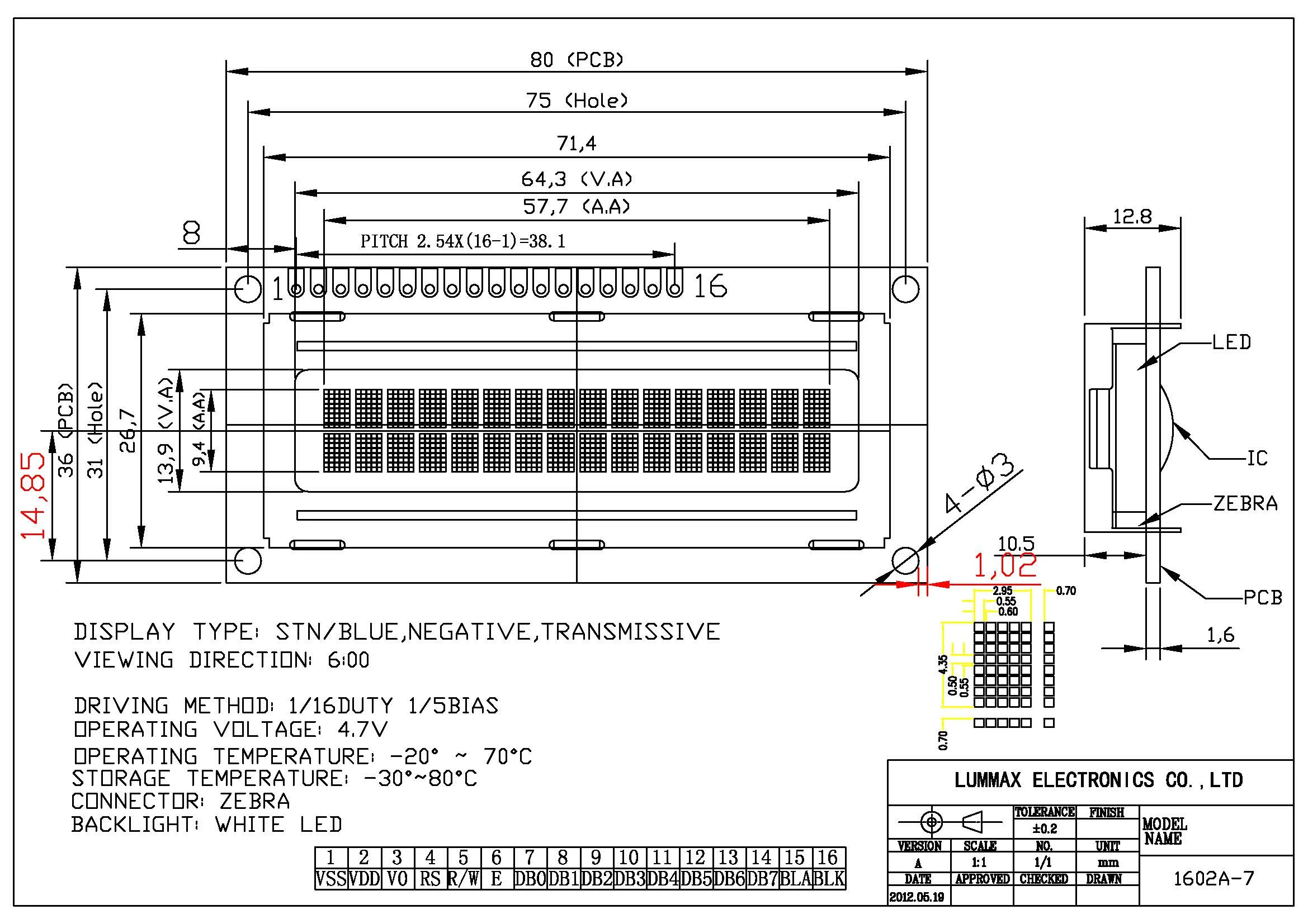 Factory Wholesale Cheapest Russian character lcd display