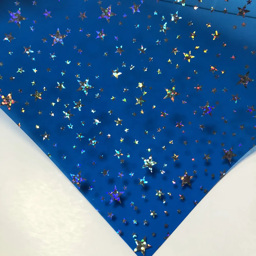 
factory wholesale price star transparent pvc film for making pen bags and notebook cover 