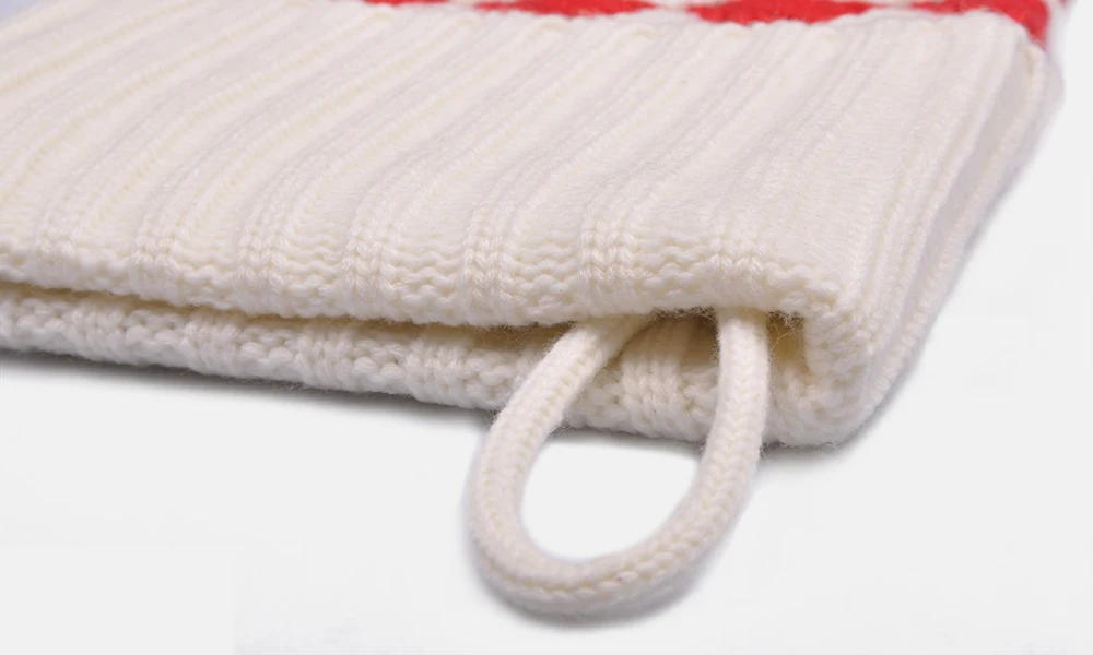 
good quality folder cuff chunky thick diamond Jacquard knitted Christmas stocking 