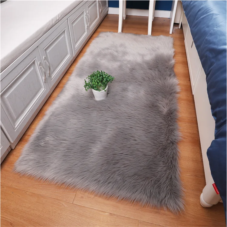 2ft x 3ft 3ft x 5ft 4ft x 6ft Rectangle White Sheepskin Hairy Carpet Shag Carpet Faux Fur Sheepskin Area Rug