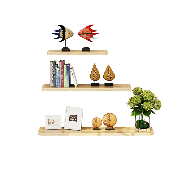 
Handmade Rustic Solid Wood Wall Floating Wine Shelf 