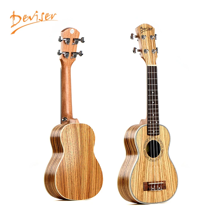 21 24 26 inch deviser ukulele zebra wood mini ukulele made in China cheap wholesale price