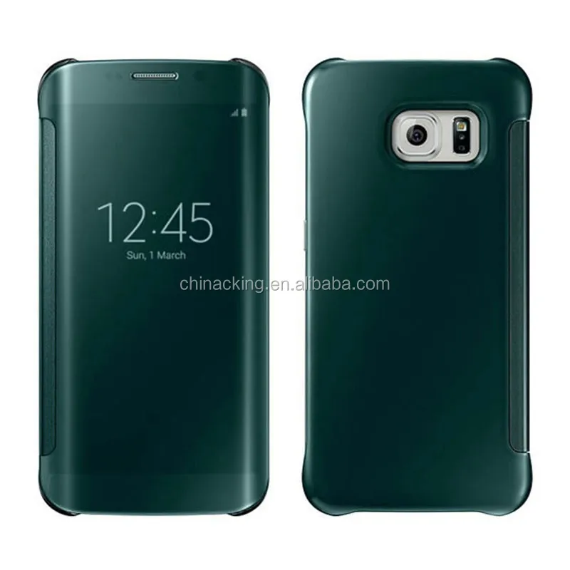 For Samsung Galaxy S6 Clear Case Auto Sleep Wake Mirror Flip Leather Cases