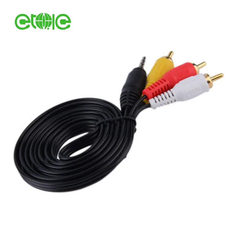 2 м 4 полюса 3,5 мм Джек 3 RCA кабель тройной фонометр композитный AV свинцовый видеокамера