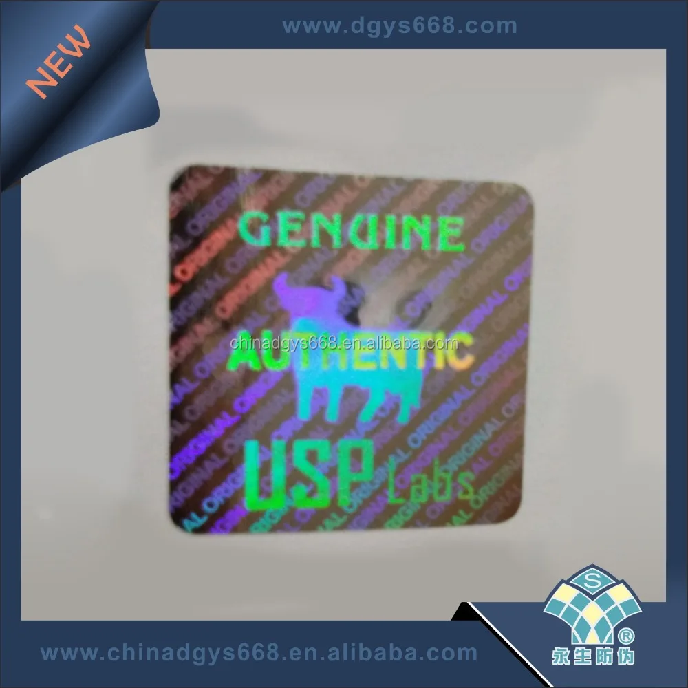 Custom micro printed text 3d hologram sticker label