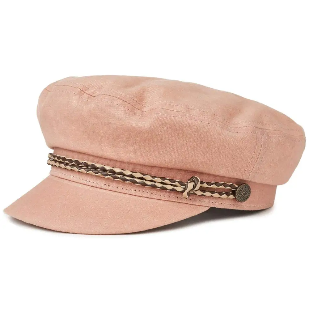 Winter Unisex Wool & Faux Leather Greek Fisherman Sailor Fiddler Driver Hat Flat Bill Cap