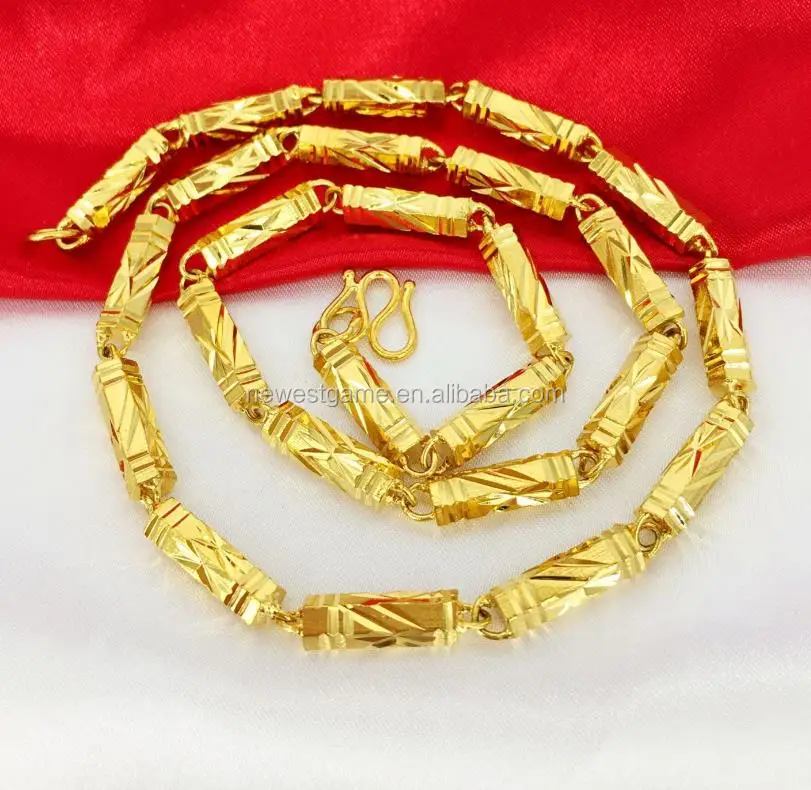 
24k chain FREE SHIPPING Heavy MEN 24K REAL SOLID GOLD FINISH THICK MIAMI CUBAN LINK NECKLACE CHAIN 24k gold necklace 