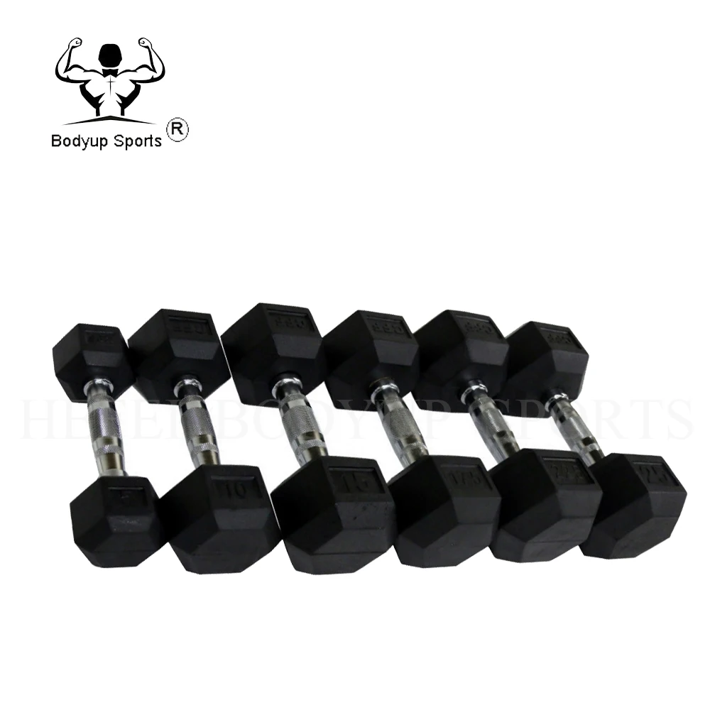 Crossfit Equipment Wholesale Hex Rubber Coated weights dumbbell
