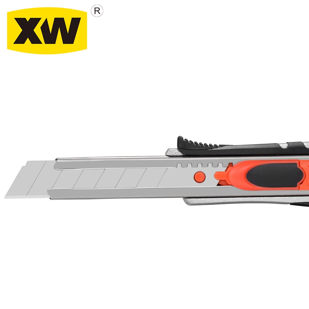 18mm blade zinc alloy box cutter self auto retractable safety knives