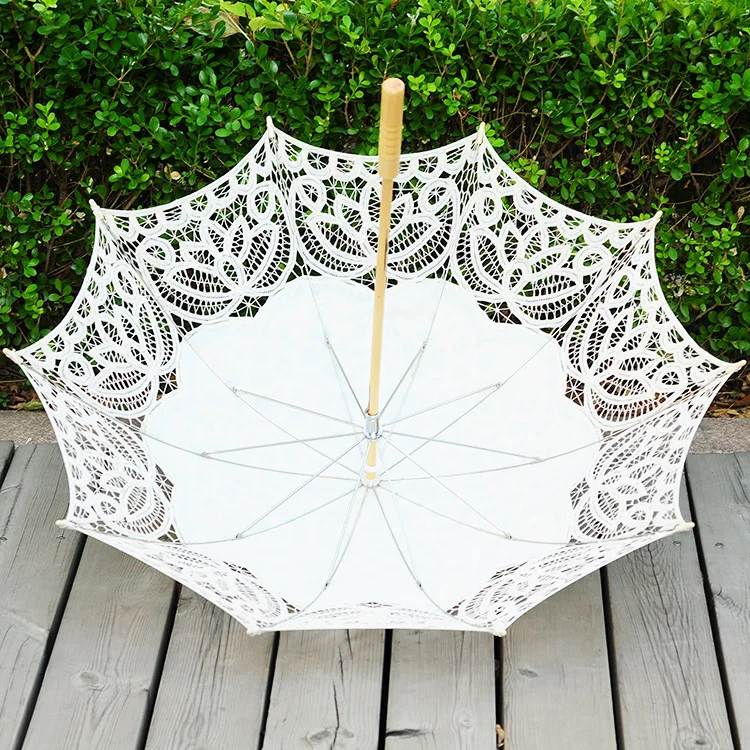 Hot Selling High Quality Dance Small Lace Decorative Umbrella White Wedding