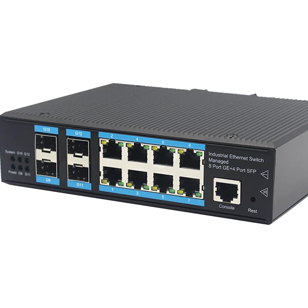 Management Industrial ethernet switch 8 ports PoE switch SFP