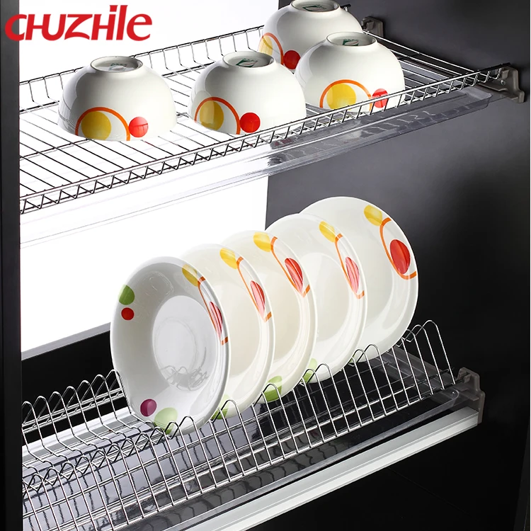 2-Tier Stainless Steel kitchen plate rack dish drying drainer rack