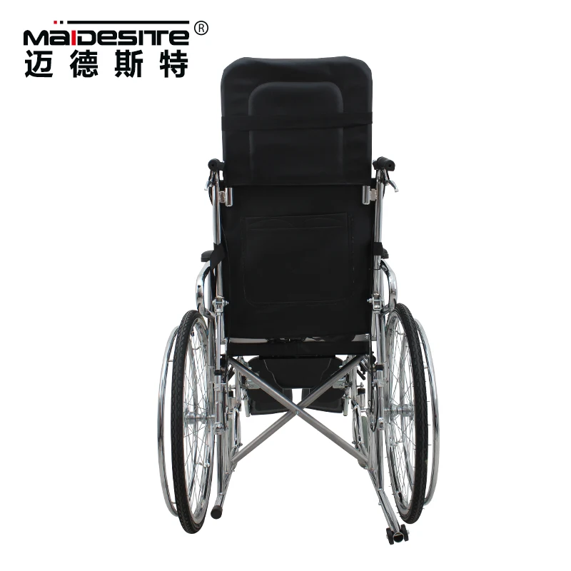 Foldable reclining manual wheelchair with inflatable big wheels cheapest price