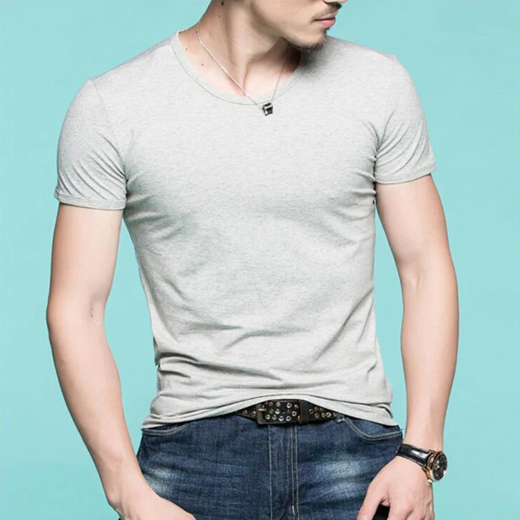 Wholesale Men Slim Fit White Blank Cotton T Shirt