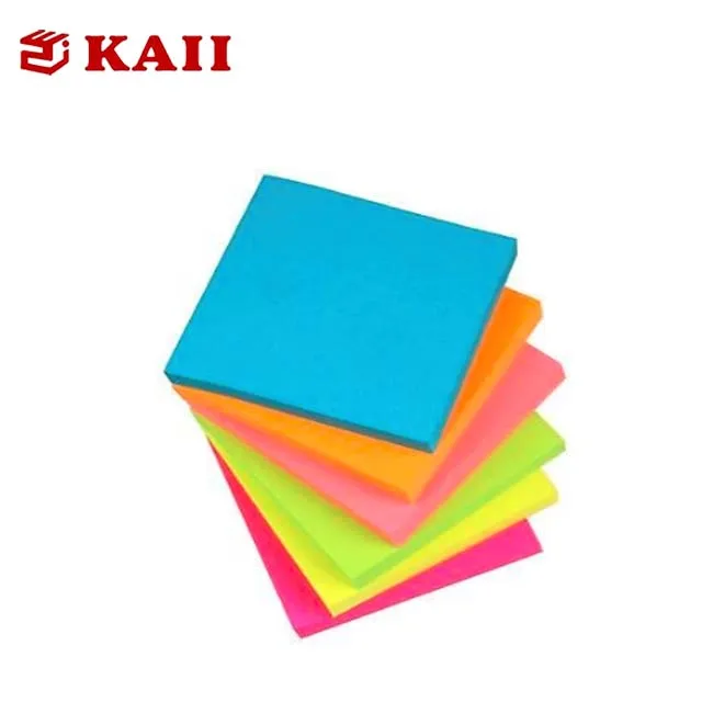 
KAII Paper Cube Memo Pad Notes 76 x 76 mm Sticky Notes Cube, Neon Rainbow Colorful Design 