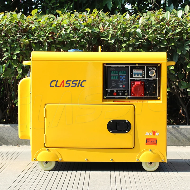 BISON CHINA 4200 Watt Super Silent 4.2 KW Generator, Portable Home Use Diesel Powerful 3 Phase Diesel Silent Generators