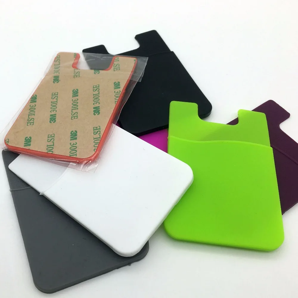 New custom design Cell Phone Credit Card Holder 3M Sticker Silicone Smart Wallet