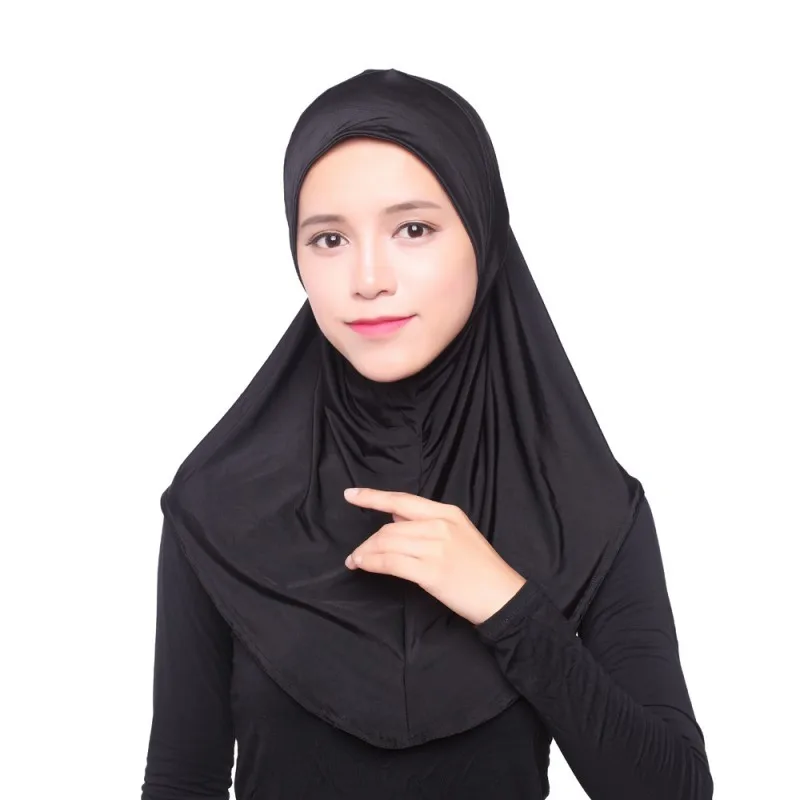 Muslim Hijab Arabian Islamic Turban Women Ninja Underscarf Caps Instant Head Scarf Full Cover Inner Coverings Ice Silk
