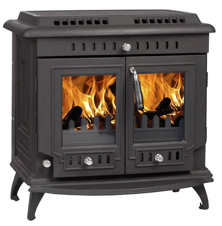 Indoor Freestanding Cast Iron Wood Burning Boiler Stove With Double Doors