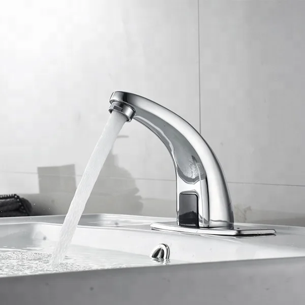 Infrared Single Cold Water Saving Smart Brass Bathroom Induction Touchless Automatic Sensor Water Taps Faucet For Wash Basin