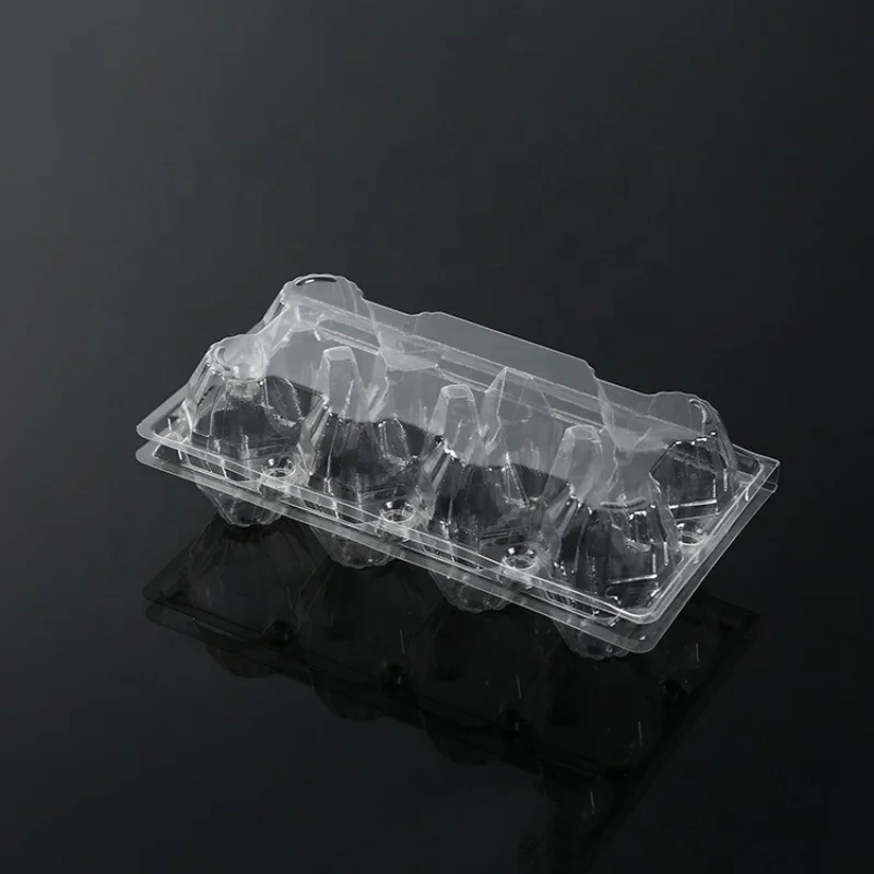 Custom 8 Eggs Disposable Plastic Tray Clear Blister Clamshell Box For Egg Packaging
