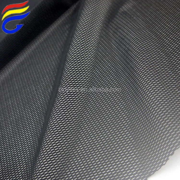 Black color 240gsm strech nylon  mesh fabric for sports shoes
