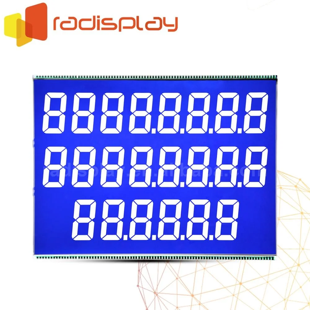 
7 Segment 776 /886 Negative Blue VA Fuel Dispenser STN TN Lcd Display 