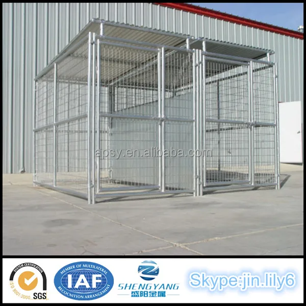 
Easy install cheap welded wire mesh dog kennels pet playpens animal train cages with roofs Square tube kennel European stye: