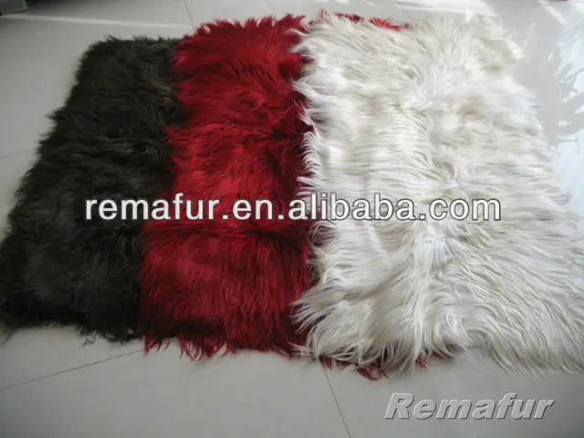 Straight and Long Hair Goat Fur Plate for Garment, Kidassian fur hair length 15 cm up