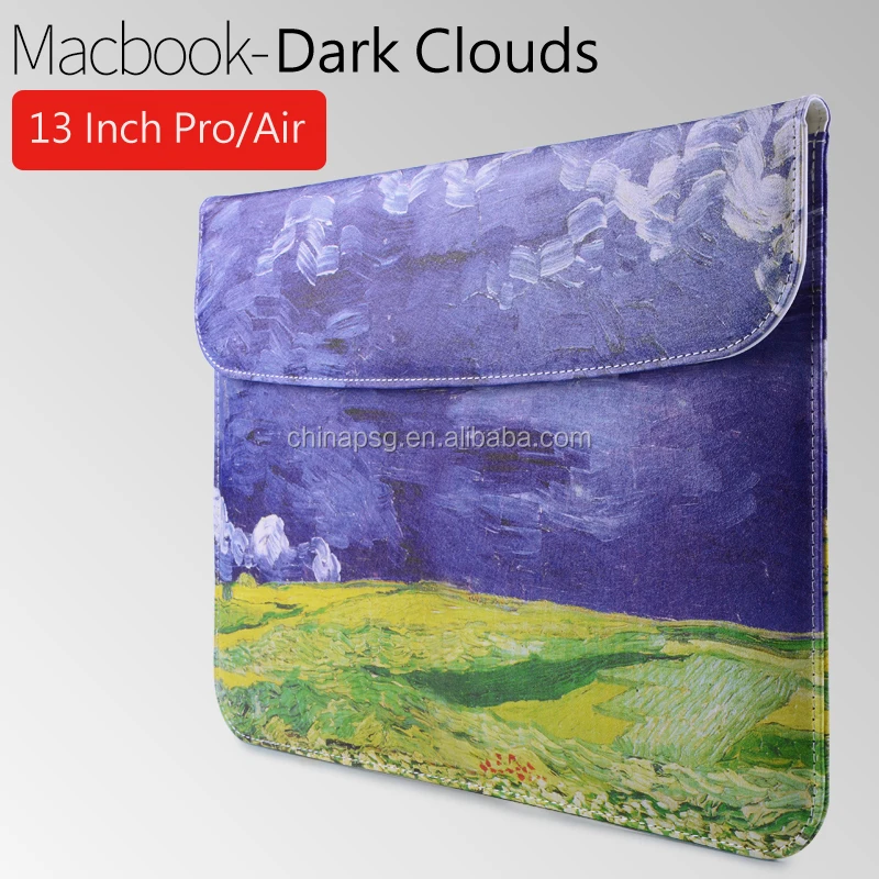For Macbook Luxury Bag, Top Quality PU Leather Bag for Mac Book 13 inch