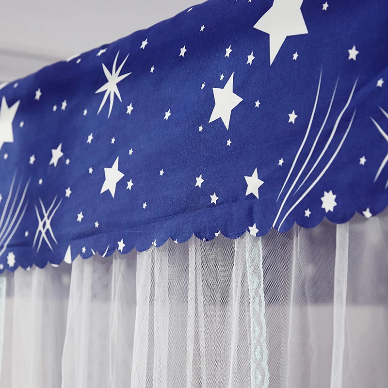 Starry Sky  Luxury Printed Fabric Customize Size Including Mosquito Net stands Fashion Adult Home Bed Curtain