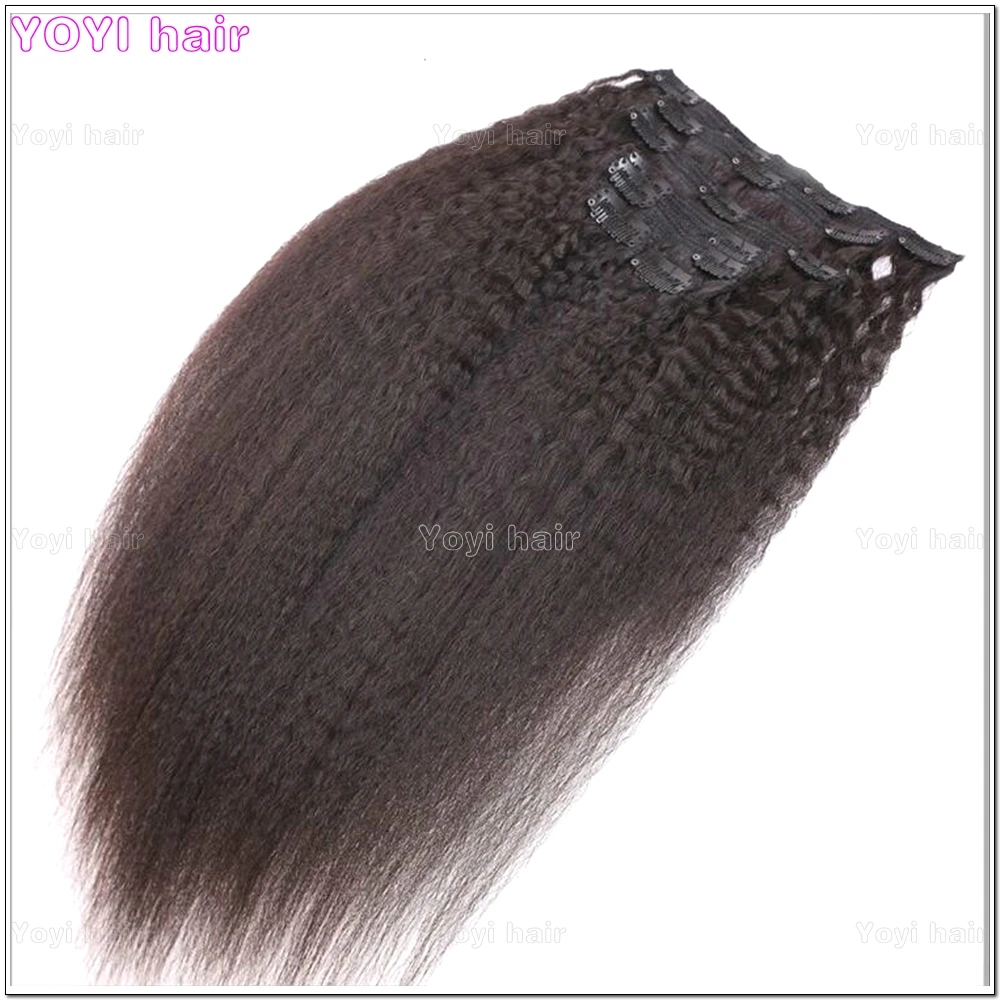 Tangle free afro kinky blow out clip hair extension