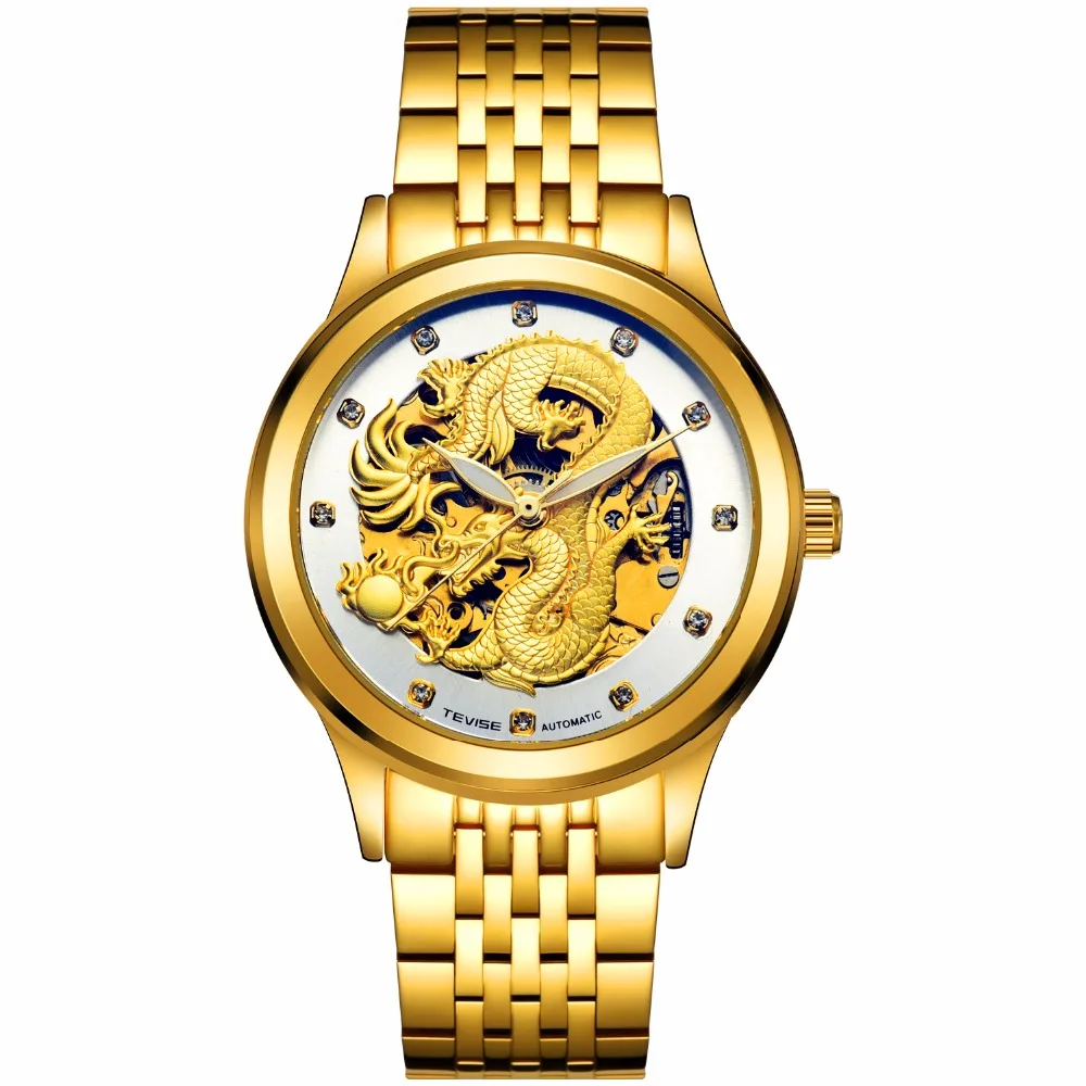Tevise Dragon Fashion Tevise Analog Stainless Steel watches for Men Sport watches men luxury