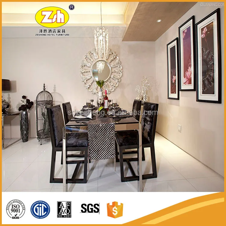 New Foshan wooden restaurant furniture dining chair and table set ZH-DL08