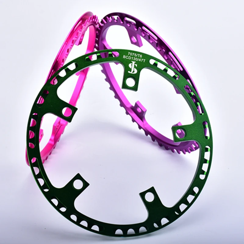 CNC 130 BCD foldable bicycle Chain ring 3 colors For DAHON BYA 412 Folding Bike Crankset 45 / 47 T Al 7075